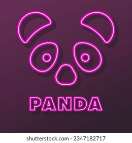 panda neon sign, modern glowing banner design, colorful modern design trends on black background. Vector illustration.