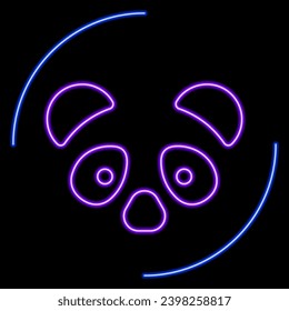 panda neon sign, modern glowing banner design, colorful modern design trends on black background. Vector illustration.