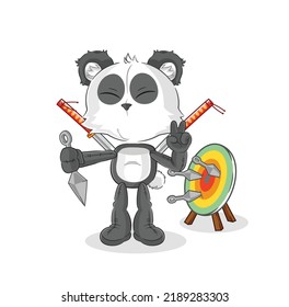 the panda ninja cartoon. character vector