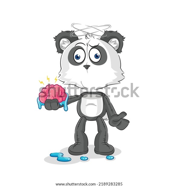 Panda Brain Exploding Panda No Brain Vector Cartoon Character: เวกเตอร์สต็อก (ปลอดค่า ...