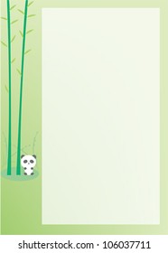 A Panda notepad with green background and empty space