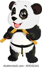 panda with nunchaku