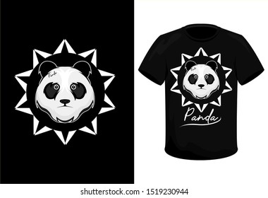 Panda Object design. Mock Up T-shirt design vector or illustration