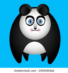 Panda on all fours, vector art illustration.