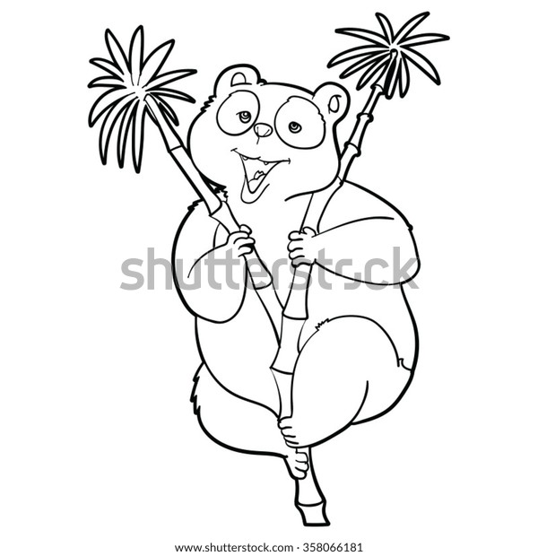 Featured image of post Panda On Bamboo Tree Drawing Watercolor black and white four pandas