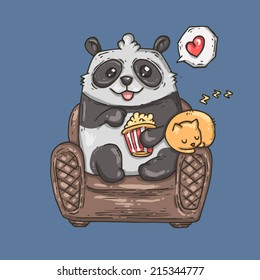 panda on chair