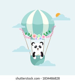 Panda sobre el vector del globo aerostático