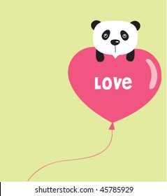 Panda on love balloon 7