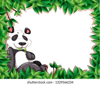 A panda on nature frame illustration