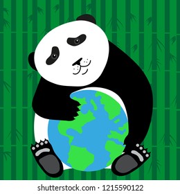 panda on the protection of nature