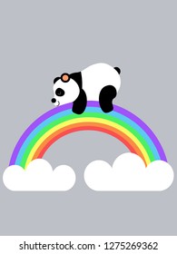 Panda on a rainbow