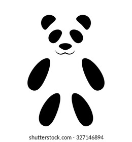 Panda on a white background. minimalism