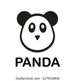Panda sobre fondo blanco con texto. Ilustración del vector