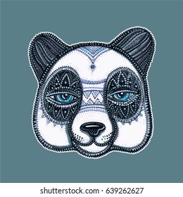 Panda, ornamental face animals VECTOR