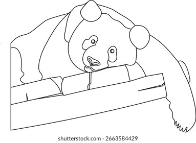 Panda | outline design | smart object | Vector graphic