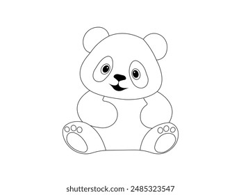 Panda Outline icon vector. Panda Outline isolated white background. Vector Illustration