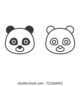 panda outline and silhouette icon