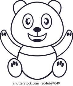 Panda outline vector art and illustration