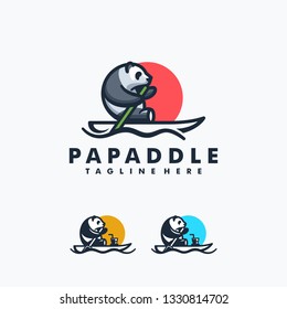 Panda Paddle Design concept Illustration Vector Template. Suitable for Creative Industry, Multimedia, entertainment, Educations, Shop, and any related business
