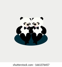 Panda Pair Logo - Panda logo