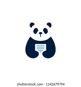 panda paper logo vector icon illustration