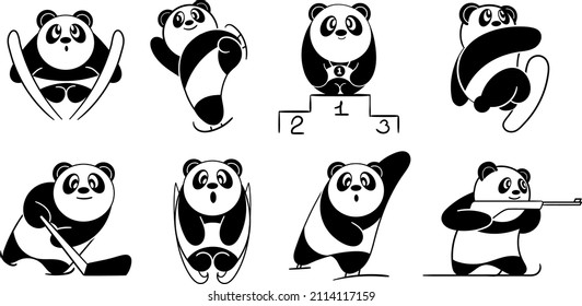 Panda participates in winter competitions and wins