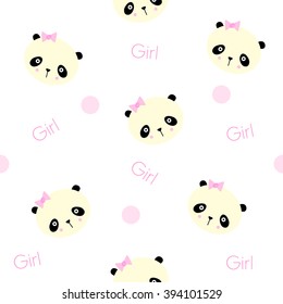 panda pattern on white background