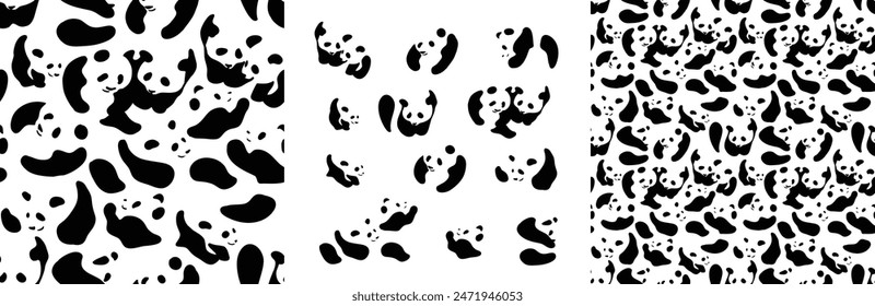 panda pattern, ornament camouflage . Vector illustration