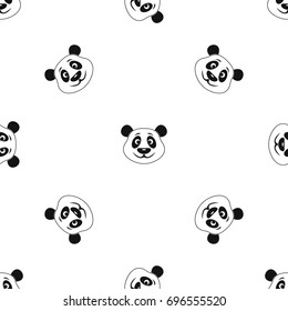 Panda pattern repeat seamless in black color for any design. Vector geometric illustration