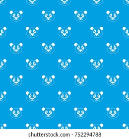 Panda pattern repeat seamless in blue color for any design. Vector geometric illustration