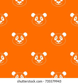 Panda pattern repeat seamless in orange color for any design. Vector geometric illustration