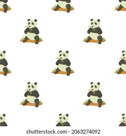 Panda pattern seamless background texture repeat wallpaper geometric vector
