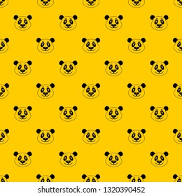 Panda pattern seamless vector repeat geometric yellow for any design