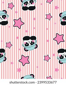 PANDA PATTERN STAR CUTE GIRL 