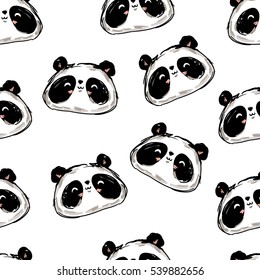 Panda pattern, vector panda