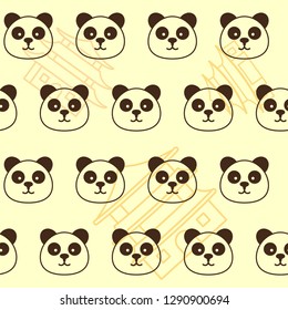 panda pattern vector illustration.