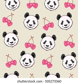 Panda pattern - vector illustration