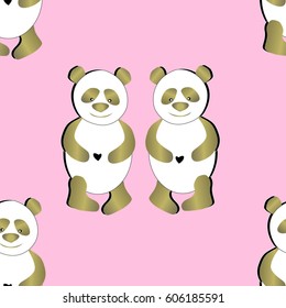 panda pattern vector illustration