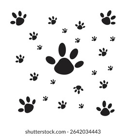 panda paw background silhouette bear paw illustration is very nice and cute