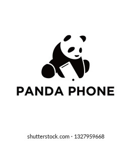 panda phone logo design idea