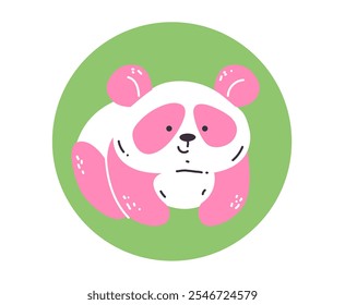 Panda rosa logo concepto aislado. Vector Diseño gráfico ilustración