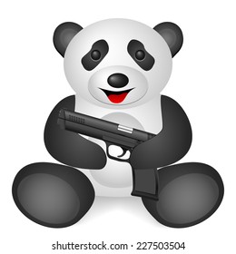 Panda pistol on a white background.
