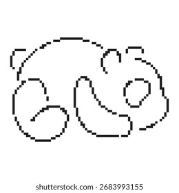 ícone de pixel do panda, 8 bits. Ilustração isolada de vetor.