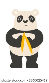 Panda Playing Percussion Instrument Vector Illustration