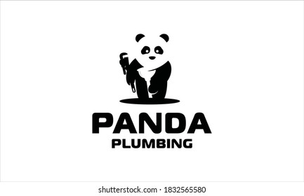 Panda Plumbing Vector Logo Design Inspirations