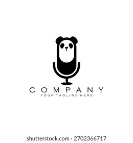 Vector de diseño de logo de Panda Podcasts