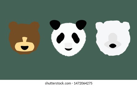 Panda, polar bear, and grizzly bear 
