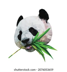 panda polygonal design, low polygon type graphic design, detail object