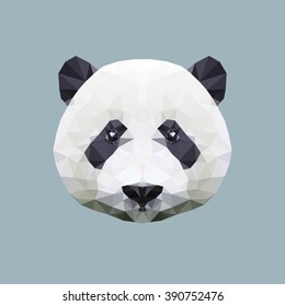 panda. polygonal graphics. vector illustration