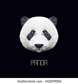 panda. polygonal graphics. vector illustration